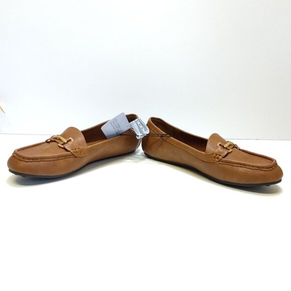 Aerosoles Buckle Loafer Day Drive Moccasin 11W Cognac Flexible Diamond Outsole - Picture 3 of 9